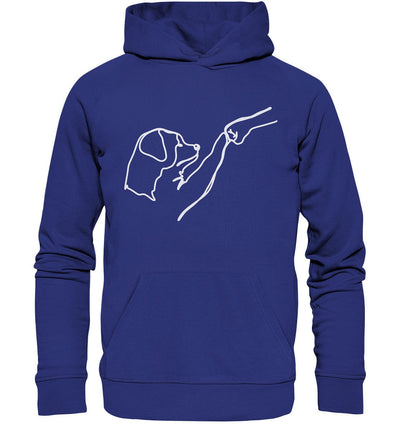 Hund und Mensch in Freundschaft - Hand und Pfote - Organic Hoodie Worker Blue / XS