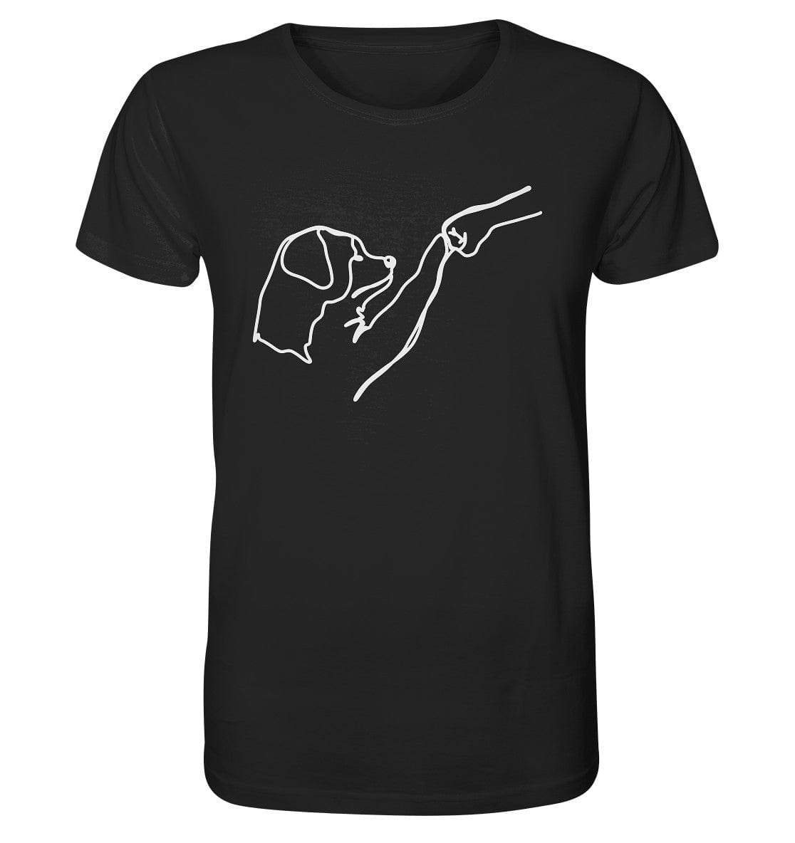 Hund und Mensch in Freundschaft - Hand und Pfote - Organic Shirt Black / XS