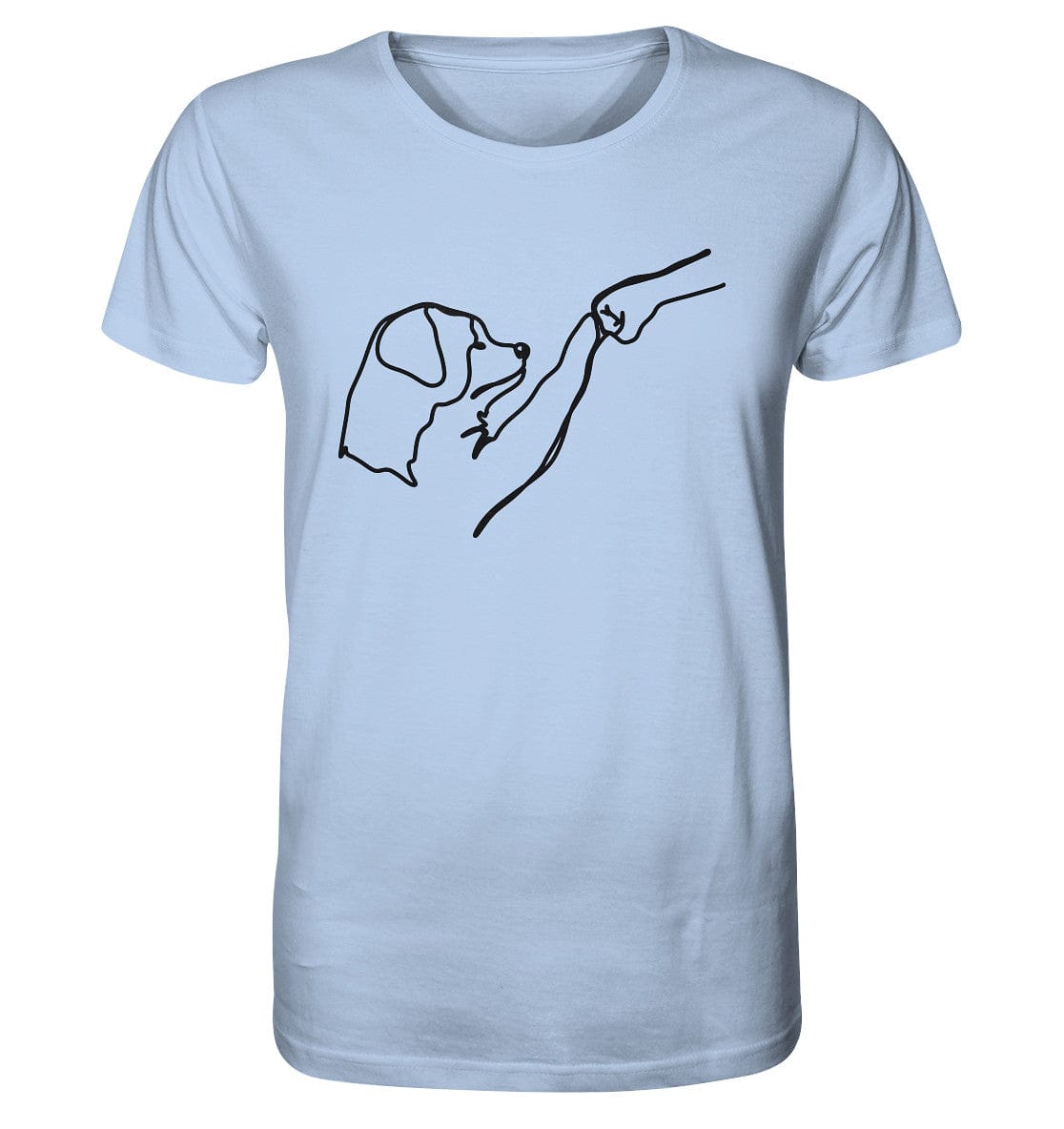 Hund und Mensch in Freundschaft - Hand und Pfote - Organic Shirt Blue Soul / XS