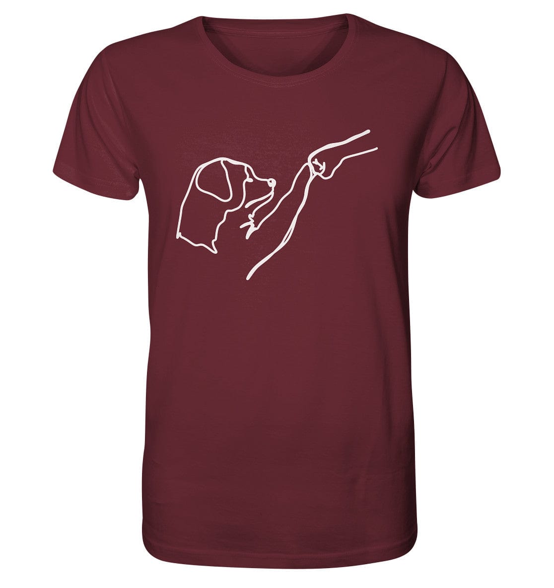 Hund und Mensch in Freundschaft - Hand und Pfote - Organic Shirt Burgundy / XS