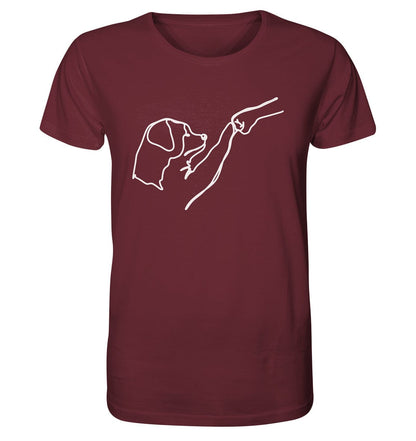 Hund und Mensch in Freundschaft - Hand und Pfote - Organic Shirt Burgundy / XS