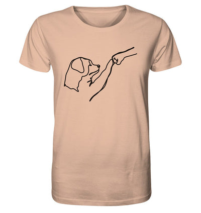 Hund und Mensch in Freundschaft - Hand und Pfote - Organic Shirt Fraiche Peche / XS