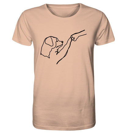 Hund und Mensch in Freundschaft - Hand und Pfote - Organic Shirt Fraiche Peche / XS