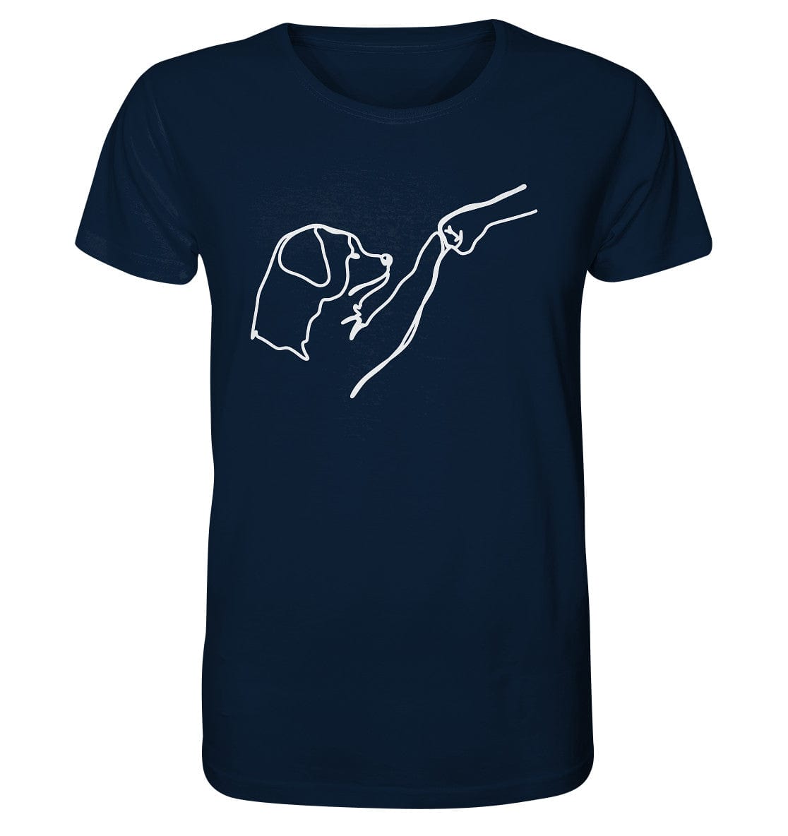 Hund und Mensch in Freundschaft - Hand und Pfote - Organic Shirt French Navy / XS