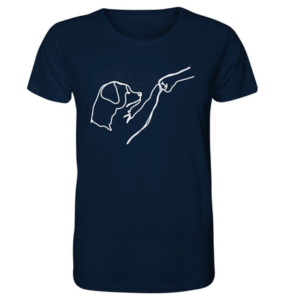 Hund und Mensch in Freundschaft - Hand und Pfote - Organic Shirt French Navy / XS