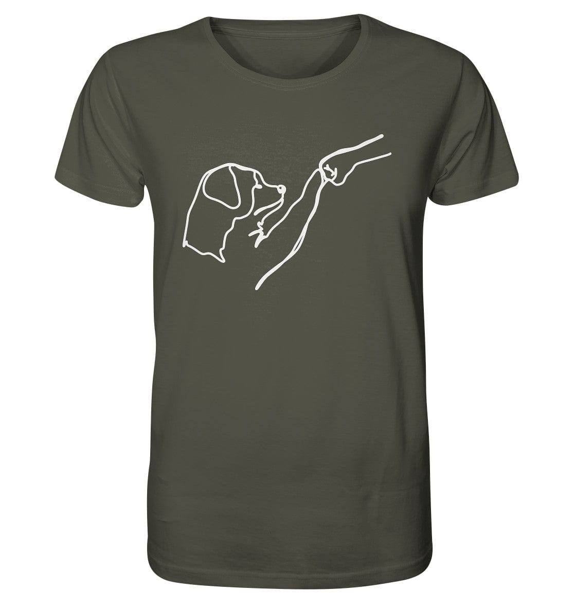 Hund und Mensch in Freundschaft - Hand und Pfote - Organic Shirt Khaki / XS