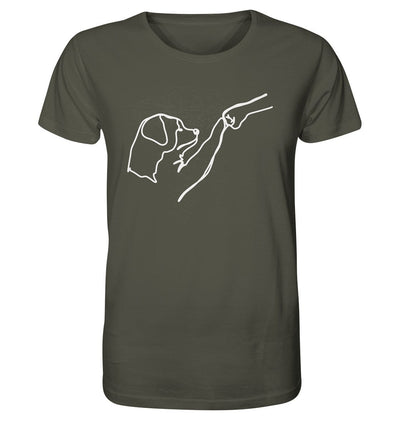 Hund und Mensch in Freundschaft - Hand und Pfote - Organic Shirt Khaki / XS