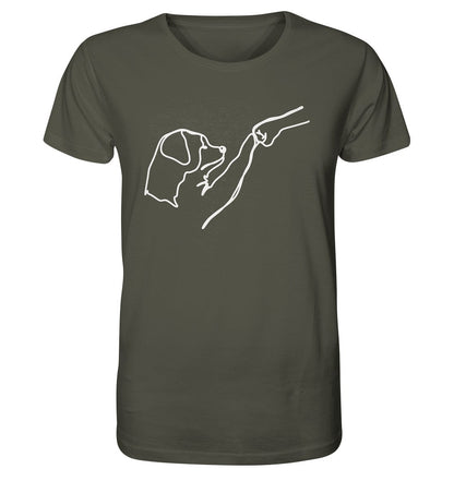 Hund und Mensch in Freundschaft - Hand und Pfote - Organic Shirt Khaki / XS