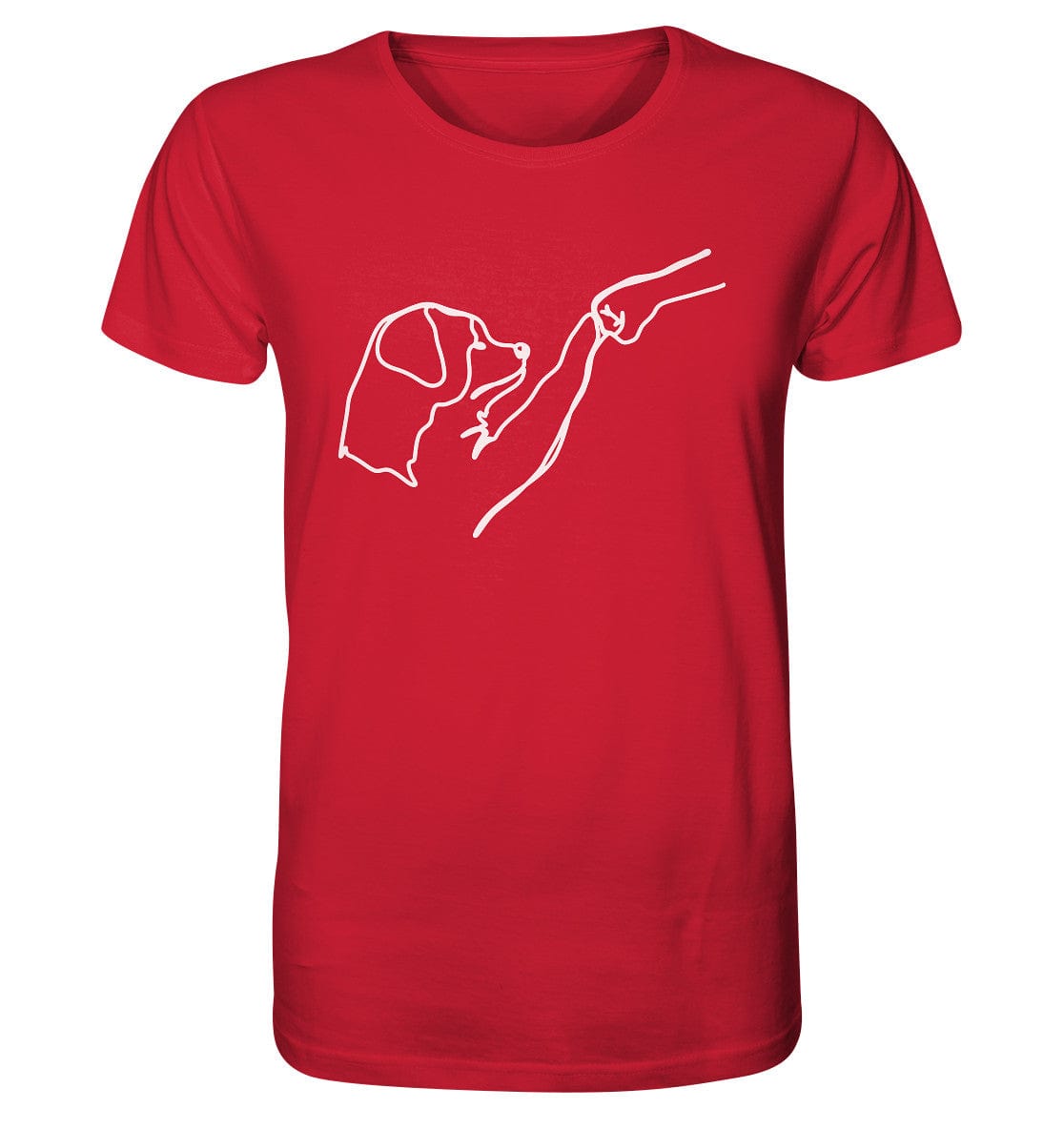 Hund und Mensch in Freundschaft - Hand und Pfote - Organic Shirt Red / XS