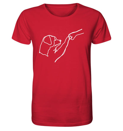 Hund und Mensch in Freundschaft - Hand und Pfote - Organic Shirt Red / XS
