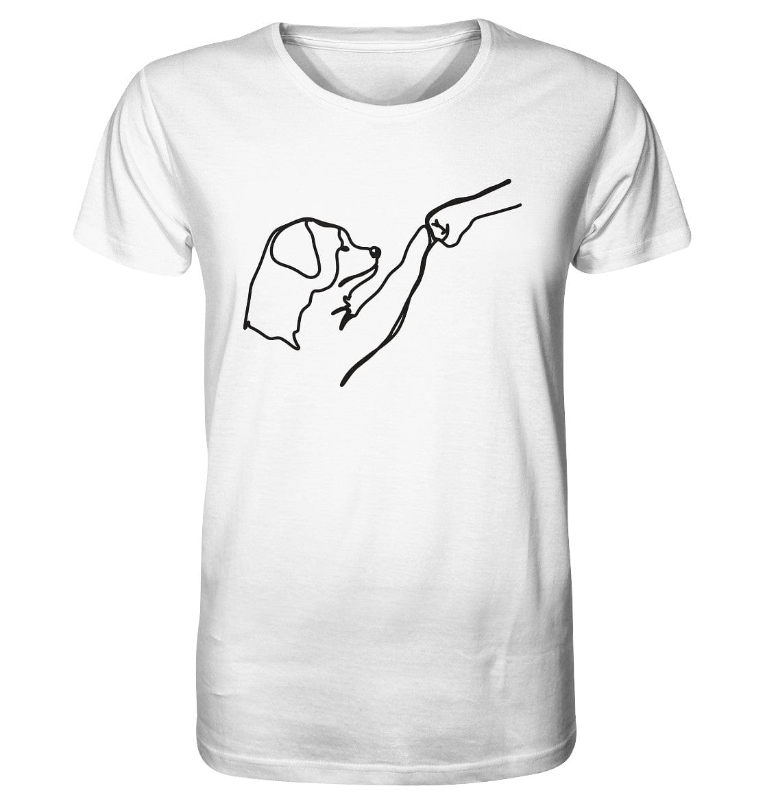 Hund und Mensch in Freundschaft - Hand und Pfote - Organic Shirt White / XS