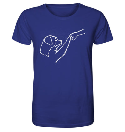 Hund und Mensch in Freundschaft - Hand und Pfote - Organic Shirt Worker Blue / XS