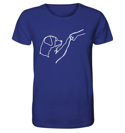 Hund und Mensch in Freundschaft - Hand und Pfote - Organic Shirt Worker Blue / XS