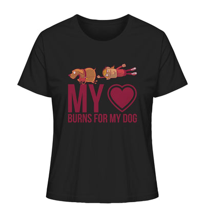 Hundeliebe - My heart burns for my dog - Ladies Organic Shirt Black / XS