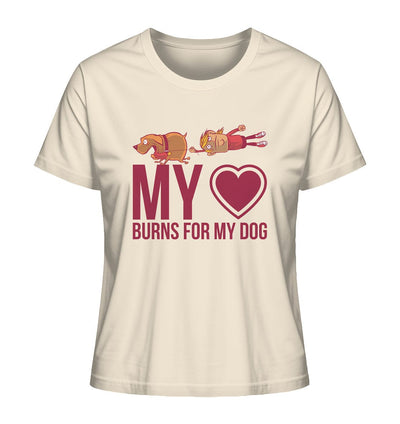 Hundeliebe - My heart burns for my dog - Ladies Organic Shirt Natural Raw / XS