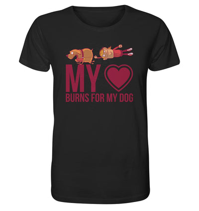 Hundeliebe - My heart burns for my dog - Organic Shirt Black / XS
