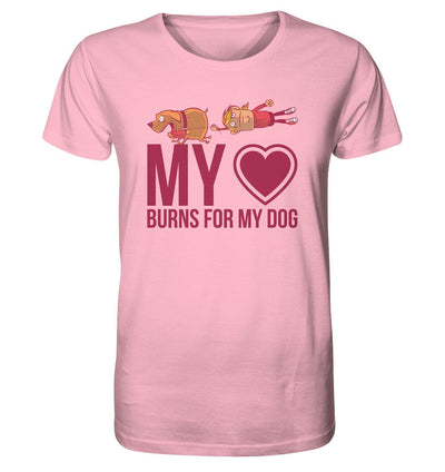 Hundeliebe - My heart burns for my dog - Organic Shirt Cotton Pink / XS