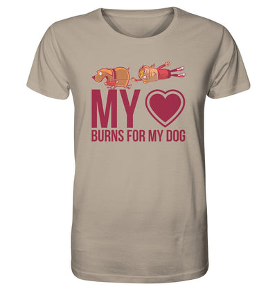 Hundeliebe - My heart burns for my dog - Organic Shirt Desert Dust / XS