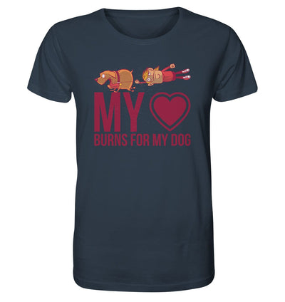 Hundeliebe - My heart burns for my dog - Organic Shirt India Ink Grey / XS
