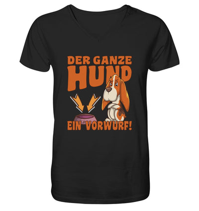 Jagdhund - Der ganze Hund ein Vorwurf - Mens Organic V-Neck Shirt Black / S