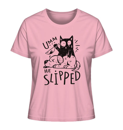 Katze tötet schlafenden Hund - Ladies Organic Shirt Cotton Pink / XS