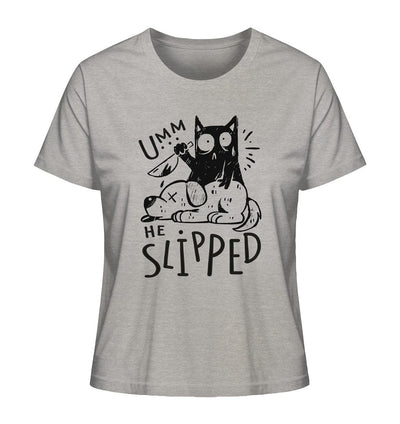 Katze tötet schlafenden Hund - Ladies Organic Shirt Heather Grey / XS