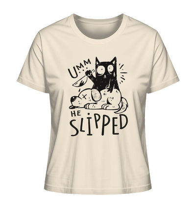 Katze tötet schlafenden Hund - Ladies Organic Shirt Natural Raw / XS