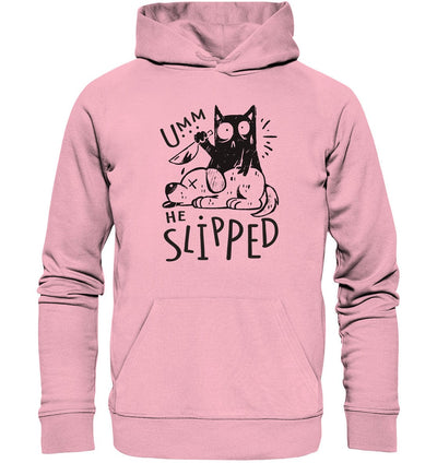 Katze tötet schlafenden Hund - Organic Hoodie Cotton Pink / XS