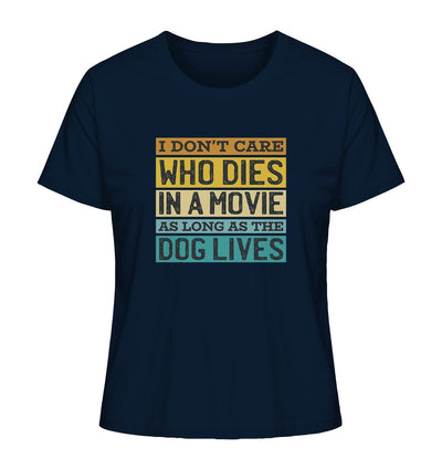 Kino meets Hund - I don't care who dies in a movie... - Ladies Organic Shirt French Navy / XS