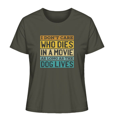 Kino meets Hund - I don't care who dies in a movie... - Ladies Organic Shirt Khaki / XS