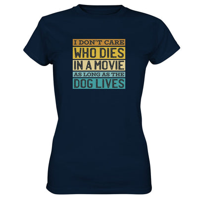 Kino meets Hund - I don't care who dies in a movie... - Ladies Premium Shirt Navy / XS