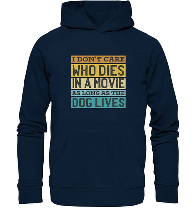 Kino meets Hund - I don't care who dies in a movie... - Organic Hoodie French Navy / XS