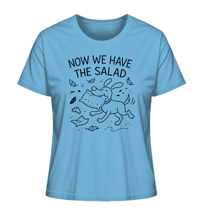 Ladies Organic Shirt – Now we have the salad – Hund & Chaos auf deinem Shirt Aqua Blue / XS