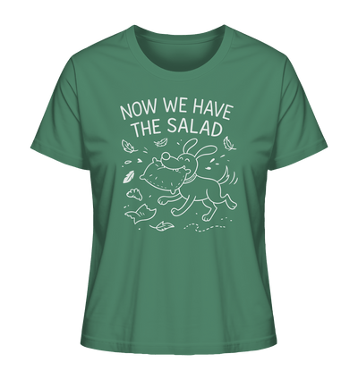 Ladies Organic Shirt – Now we have the salad – Hund & Chaos auf deinem Shirt Green Bay / XS