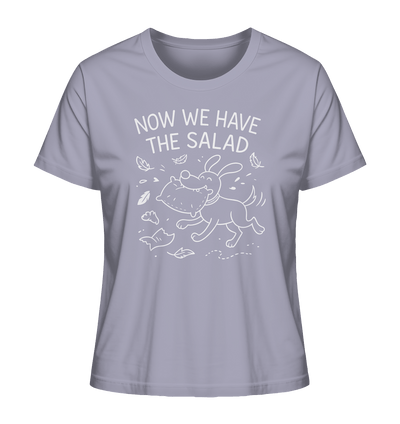 Ladies Organic Shirt – Now we have the salad – Hund & Chaos auf deinem Shirt Lavender / XS