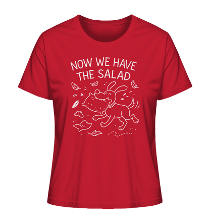 Ladies Organic Shirt – Now we have the salad – Hund & Chaos auf deinem Shirt Red / XS