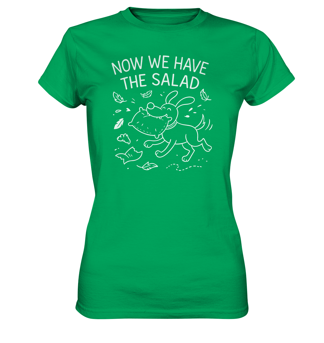 Ladies Premium Shirt – Now we have the salad – Hund & Chaos auf deinem Shirt Kelly Green / XS