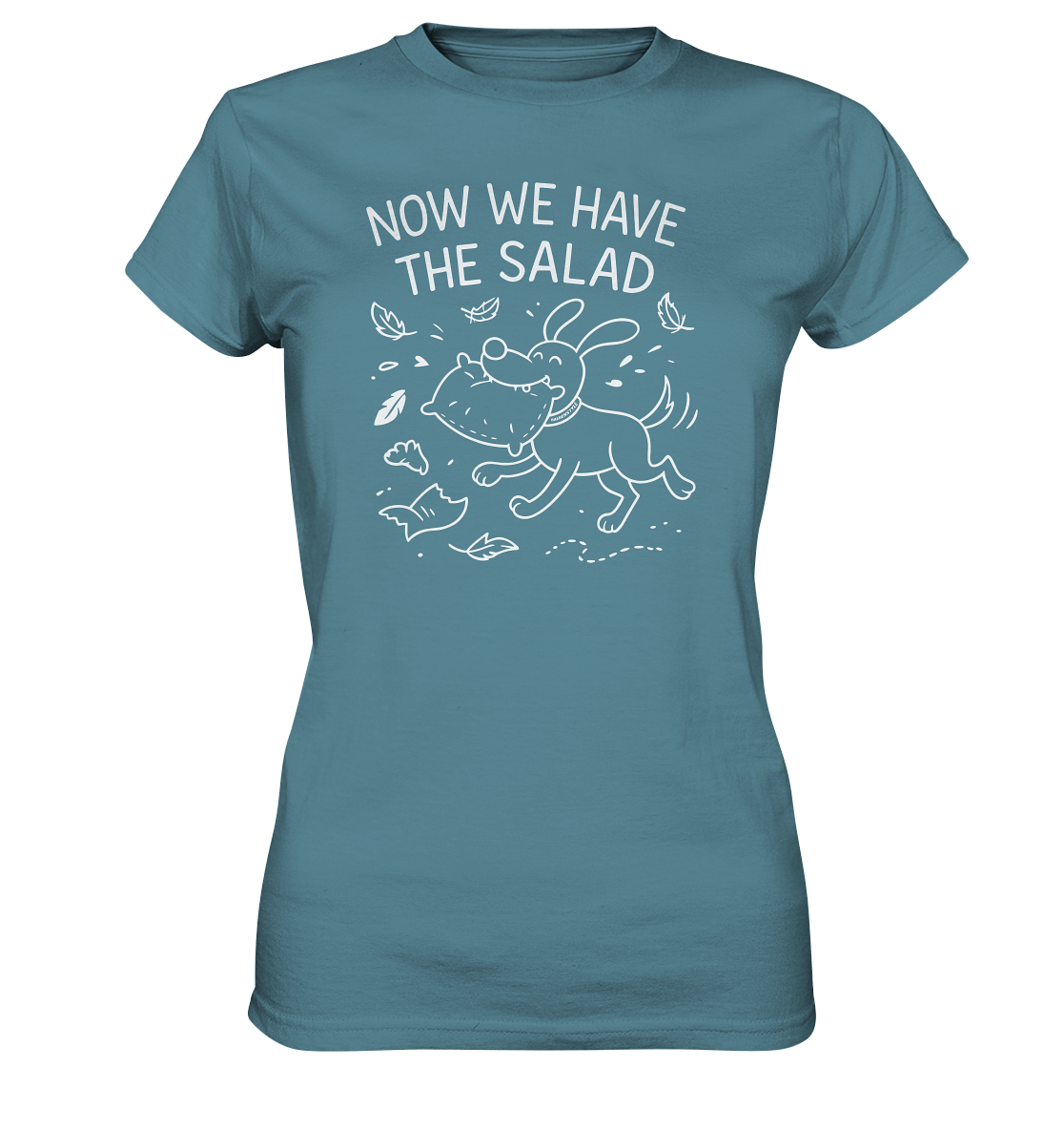 Ladies Premium Shirt – Now we have the salad – Hund & Chaos auf deinem Shirt Stone Blue / XS