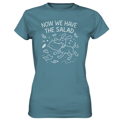 Ladies Premium Shirt – Now we have the salad – Hund & Chaos auf deinem Shirt Stone Blue / XS