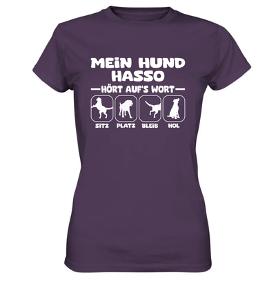 Mein Hund hört aufs Wort - personalisierbar (mit/ohne Hundename) - Ladies Premium Shirt Urban Purple / XS