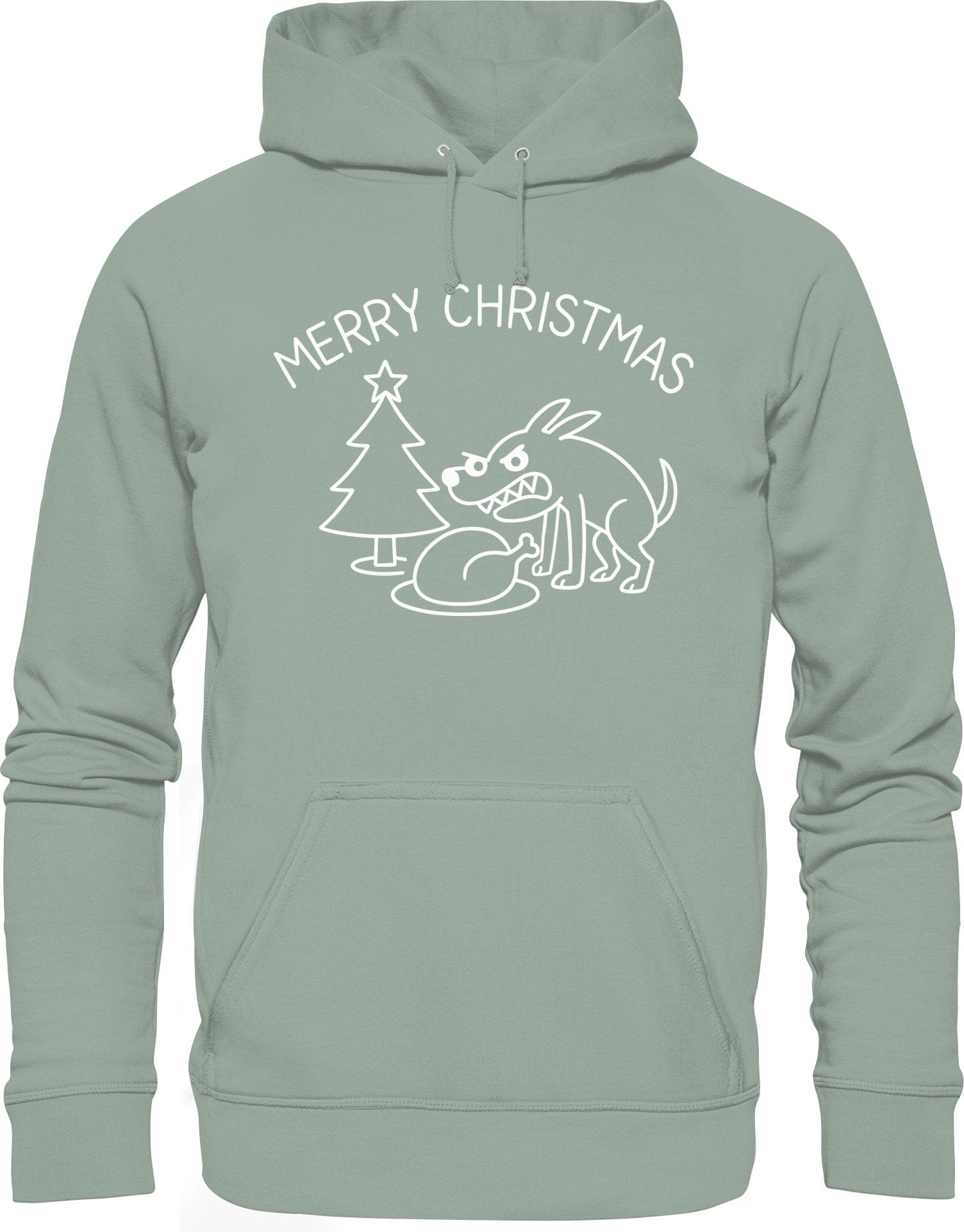 Merry Christmas Hoodie - Lustiger Hunde Organic Kapuzenpullover | Bio Baumwolle & Fair produziert Aloe / XS