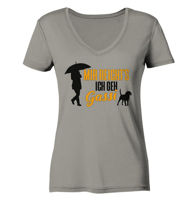 Mir reicht's ich geh Gassi - Hundespruch - Ladies V-Neck Shirt Light Grey / XS