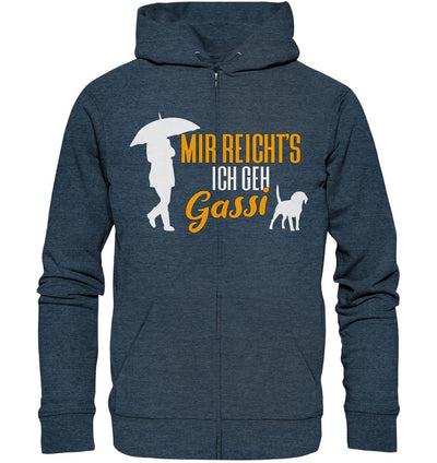 Mir reicht's ich geh Gassi - Hundespruch - Organic Zipper Dark Heather Blue / S