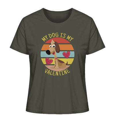 My dog is my valentine - Hundespruch - Ladies Organic Shirt Khaki / XS