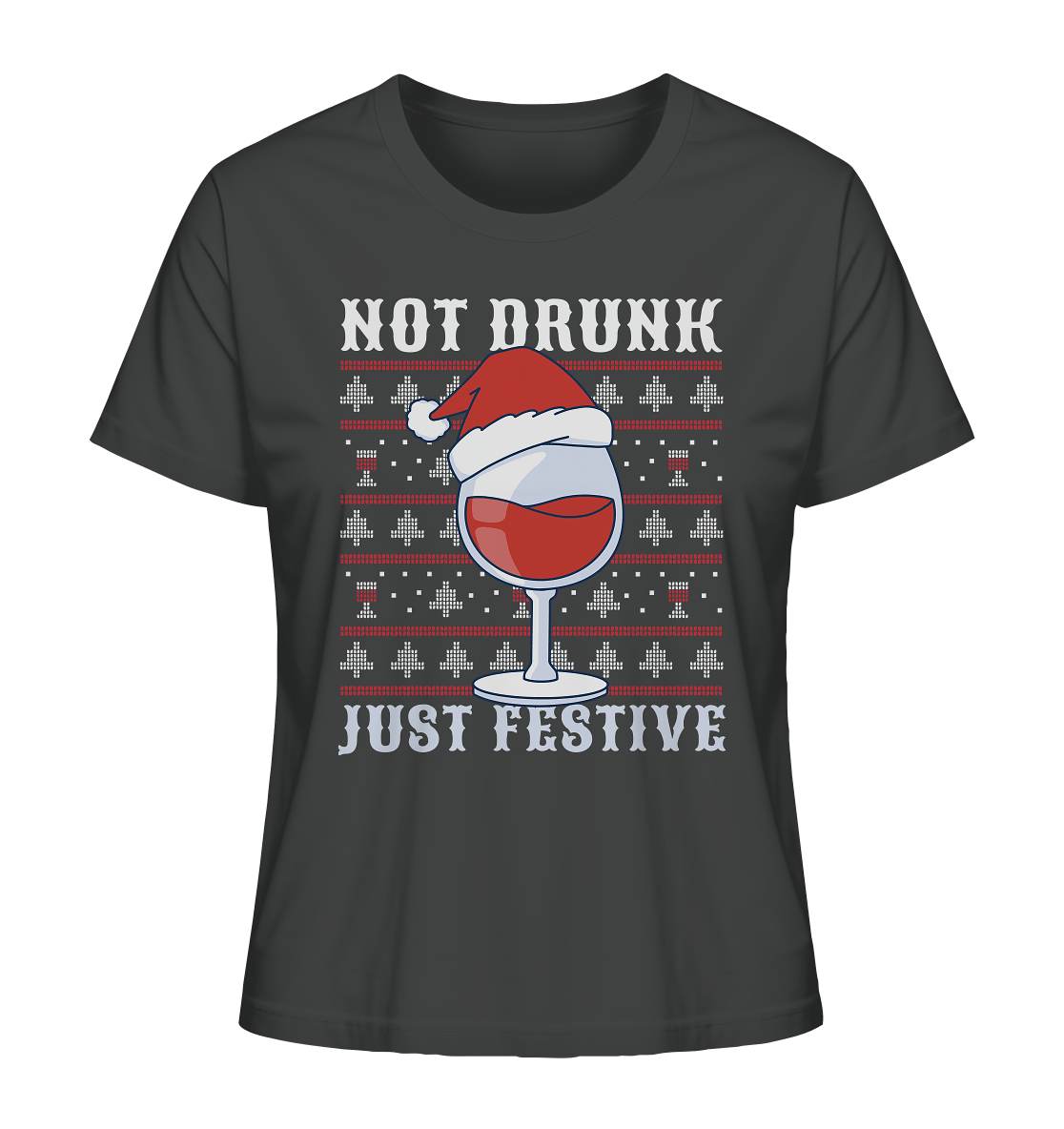 Not drunk, just festive - Weihnachtsmotiv - Ladies Organic Shirt Anthracite / XS