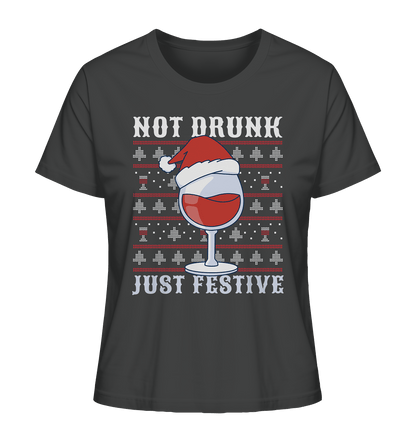 Not drunk, just festive - Weihnachtsmotiv - Ladies Organic Shirt Anthracite / XS