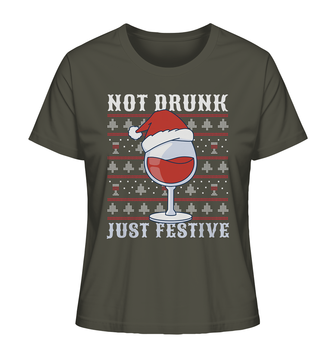 Not drunk, just festive - Weihnachtsmotiv - Ladies Organic Shirt Khaki / XS