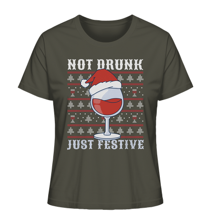 Not drunk, just festive - Weihnachtsmotiv - Ladies Organic Shirt Khaki / XS