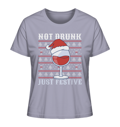 Not drunk, just festive - Weihnachtsmotiv - Ladies Organic Shirt Lavender / XS