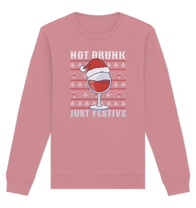 Not drunk, just festive - Weihnachtsmotiv - Organic Basic Unisex Sweatshirt Canyon Pink / XS